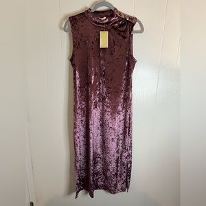 NWT Michael Kors Purple Crushed Velvet Dress, Medium